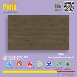 Tấm Ván Nhựa Pima đen- W60