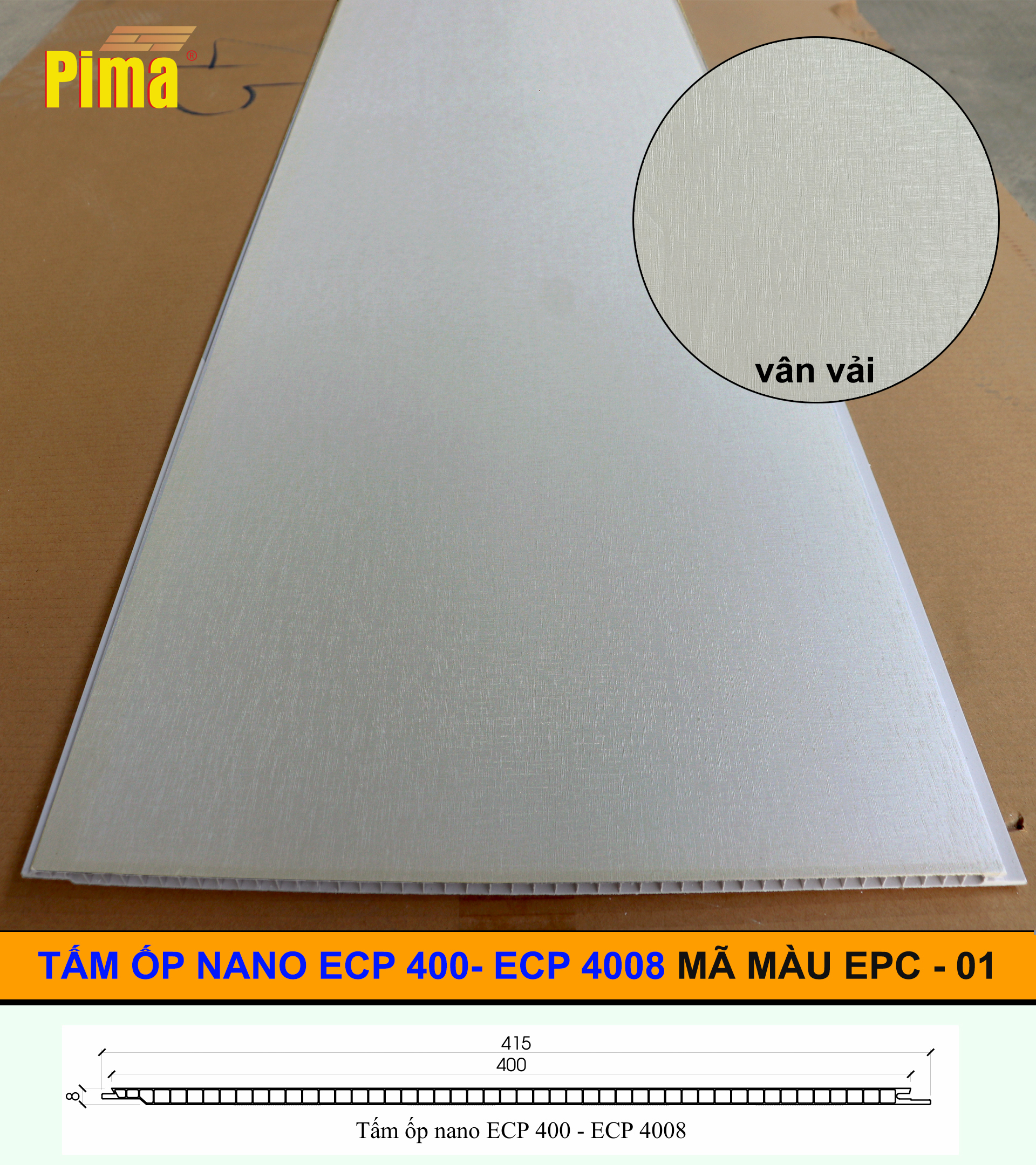 Tấm ốp nano ECP- 01 (vân vải) Tấm ốp nano ECP- 01 (vân vải)