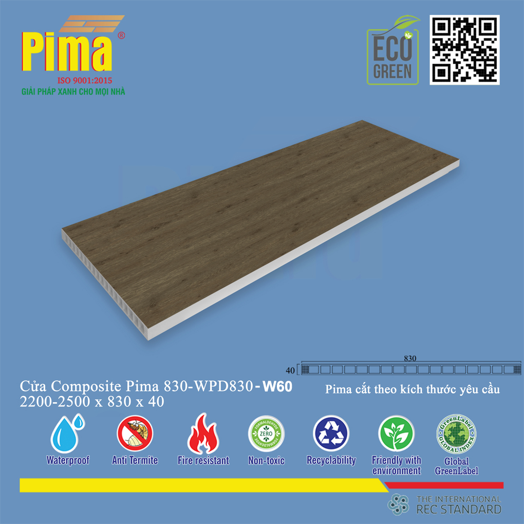 Phôi Cánh Cửa Composite PIMA 830*2200- W60 Phôi Cánh Cửa Composite PIMA 830*2200- W60