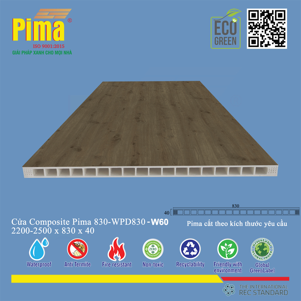 Phôi Cánh Cửa Composite PIMA 830*2200- W60 Phôi Cánh Cửa Composite PIMA 830*2200- W60