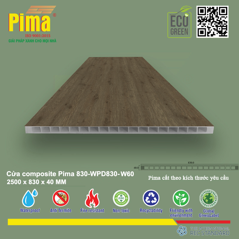 Phôi Cánh Cửa Composite PIMA 830*2500- W60 Phôi Cánh Cửa Composite PIMA 830*2500- W60