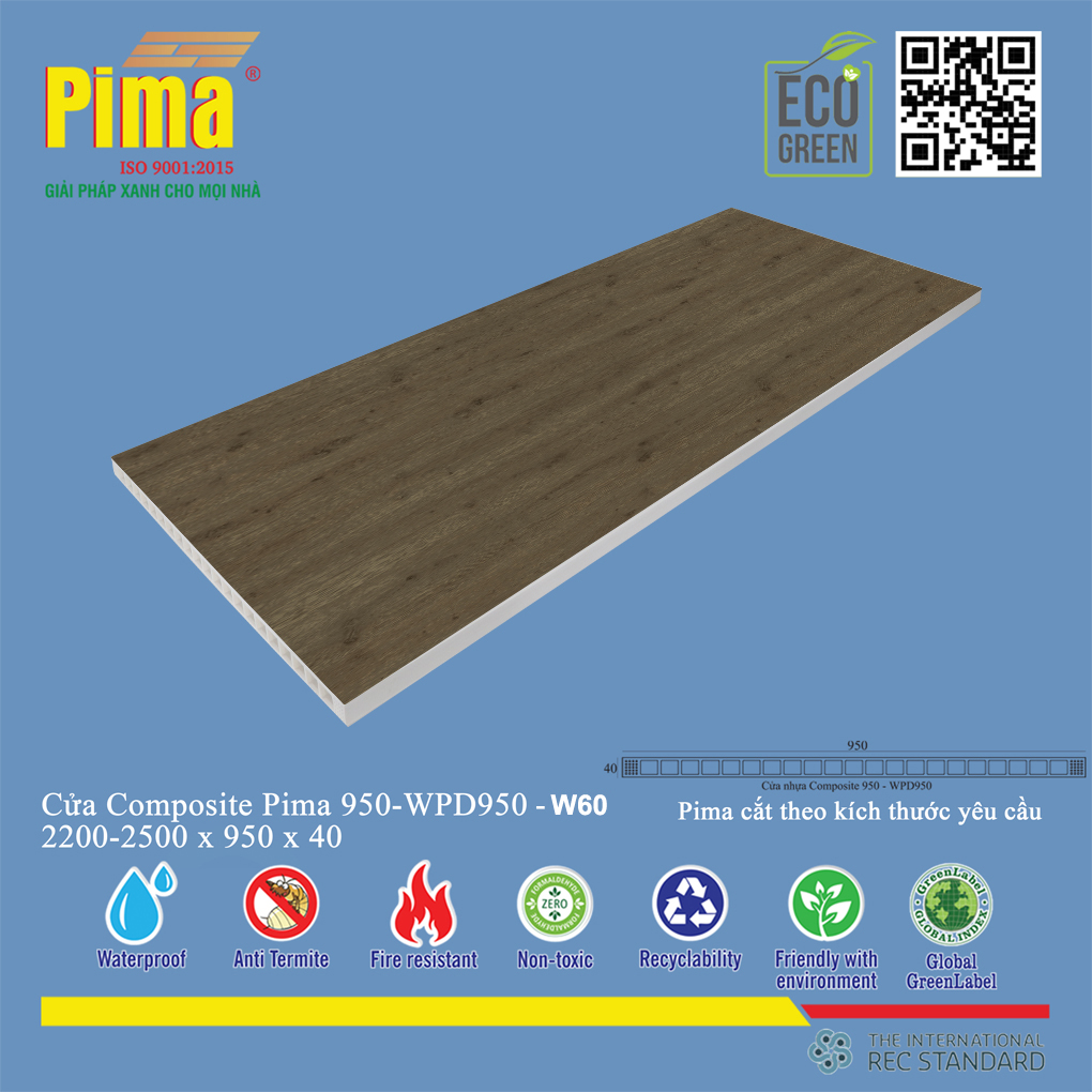Phôi Cánh Cửa Composite PIMA 950*2200- W60 Phôi Cánh Cửa Composite PIMA 950*2200- W60