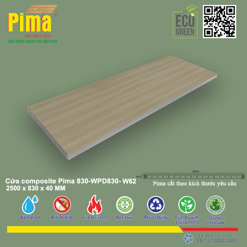 Phôi Cánh Cửa Composite PIMA 830*2500- W62