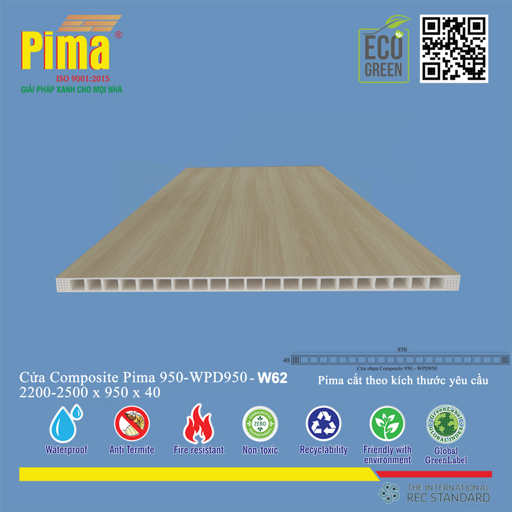 Phôi Cánh Cửa Composite PIMA 950*2200- W60 Phôi Cánh Cửa Composite PIMA 950*2200- W60