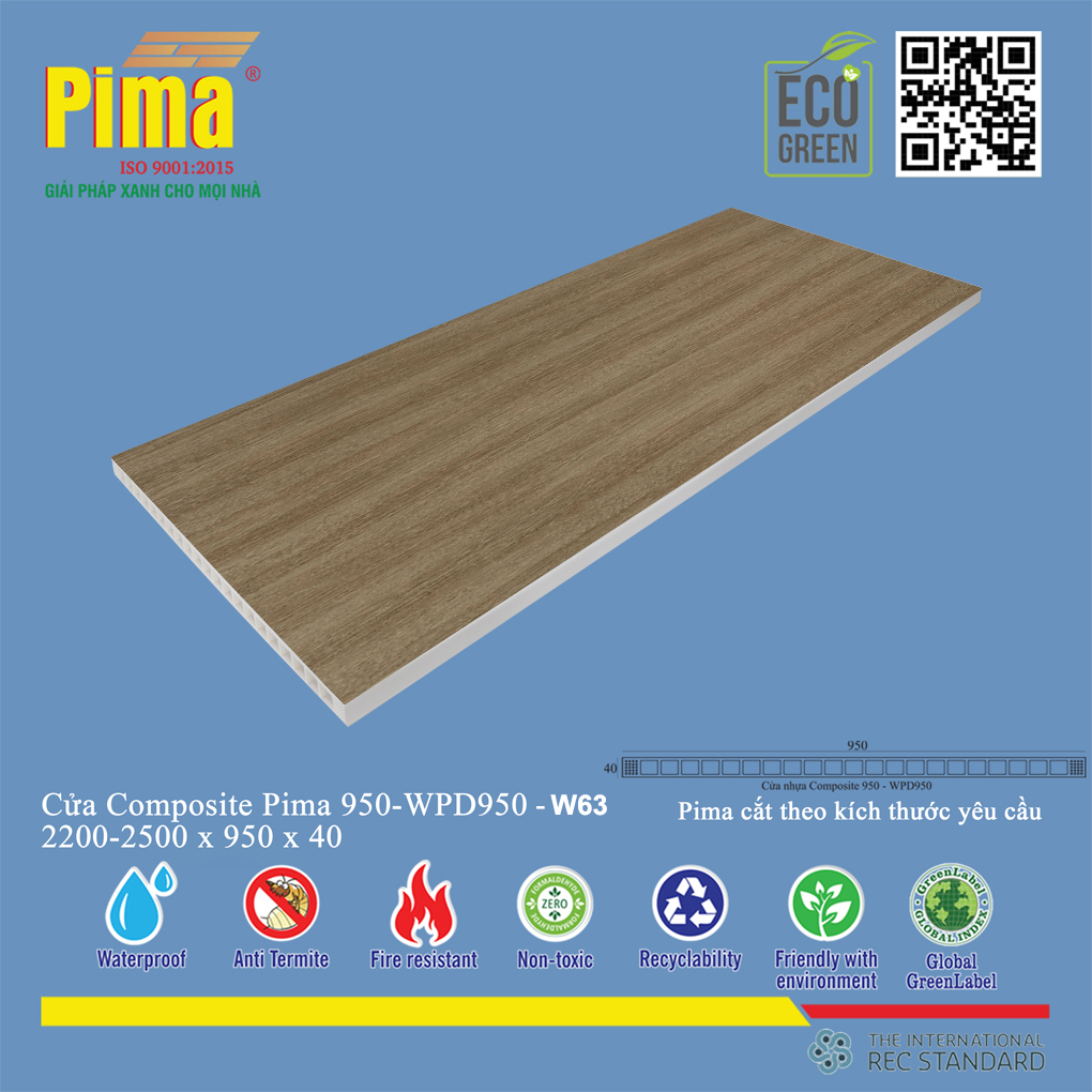 Phôi Cánh Cửa Composite PIMA 950*2200- W63 Phôi Cánh Cửa Composite PIMA 950*2200- W63