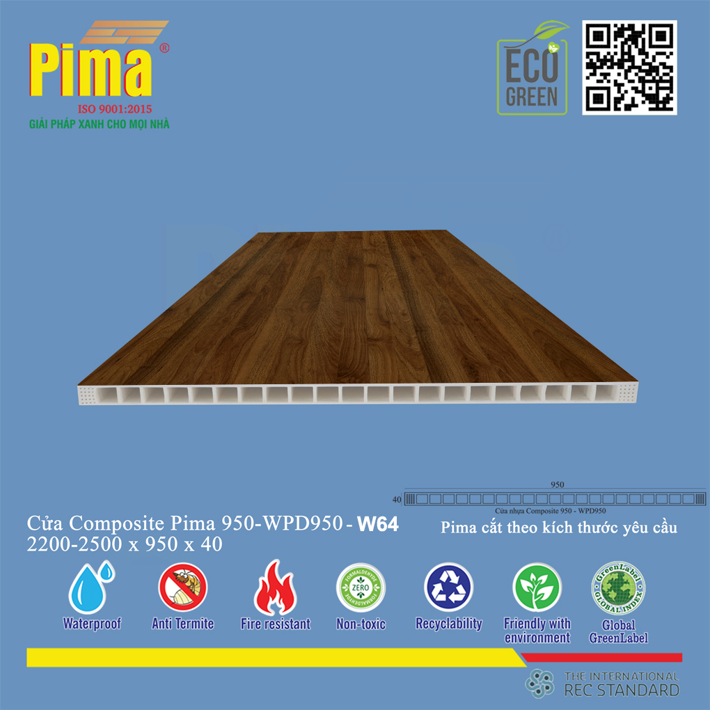Phôi Cánh Cửa Composite PIMA 950*2200- W64 Phôi Cánh Cửa Composite PIMA 950*2200- W64