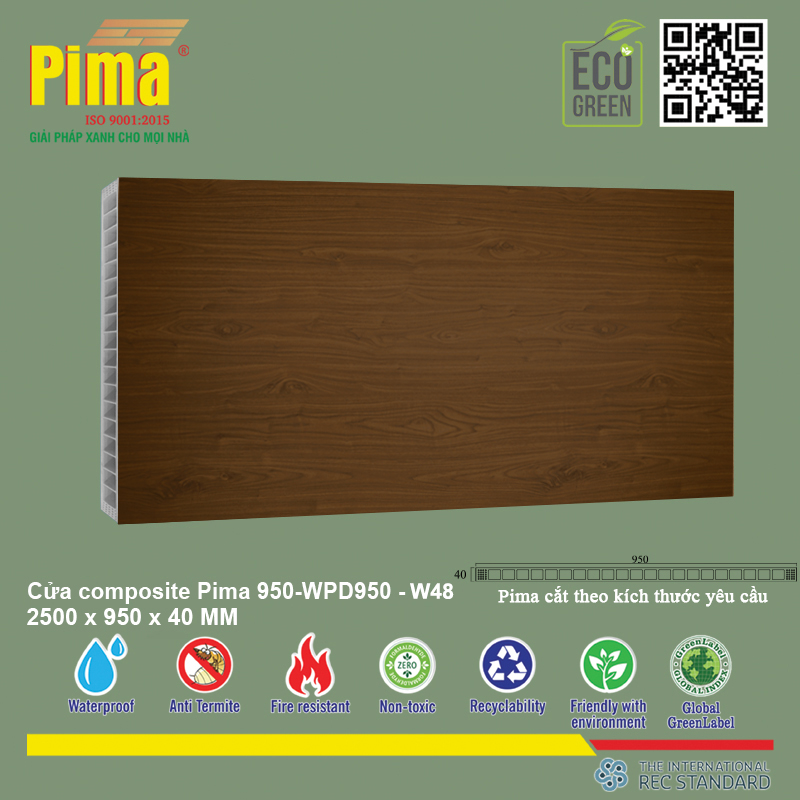 Phôi Cánh Cửa Composite PIMA 950*2500- W48 Phôi Cánh Cửa Composite PIMA 950*2500- W48