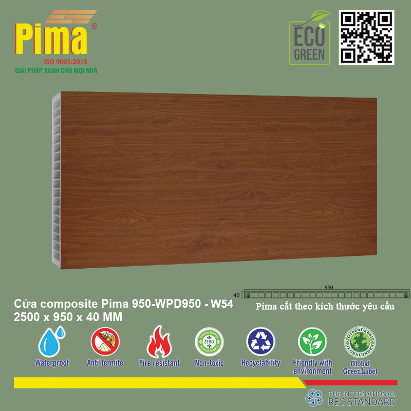 Phôi Cánh Cửa Composite PIMA 950*2500- W54
