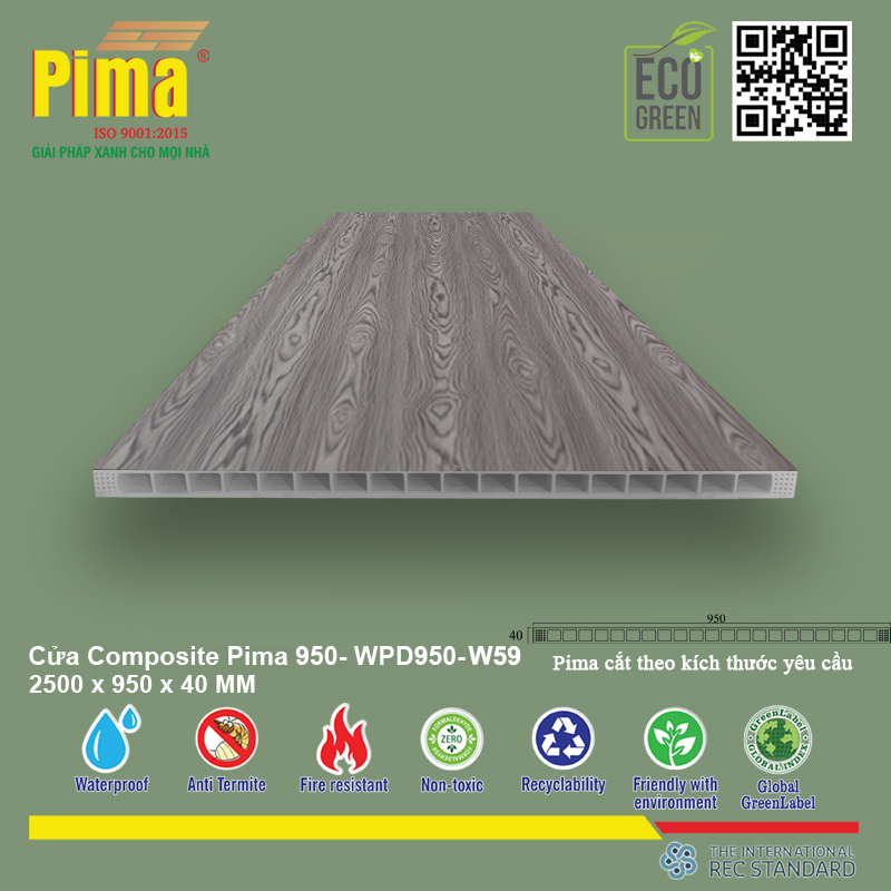 Phôi Cánh Cửa Composite PIMA 950*2500- W59 Phôi Cánh Cửa Composite PIMA 950*2500- W59