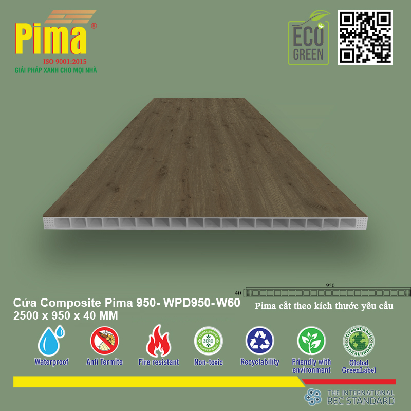 Phôi Cánh Cửa Composite PIMA 950*2500- W60 Phôi Cánh Cửa Composite PIMA 950*2500- W60