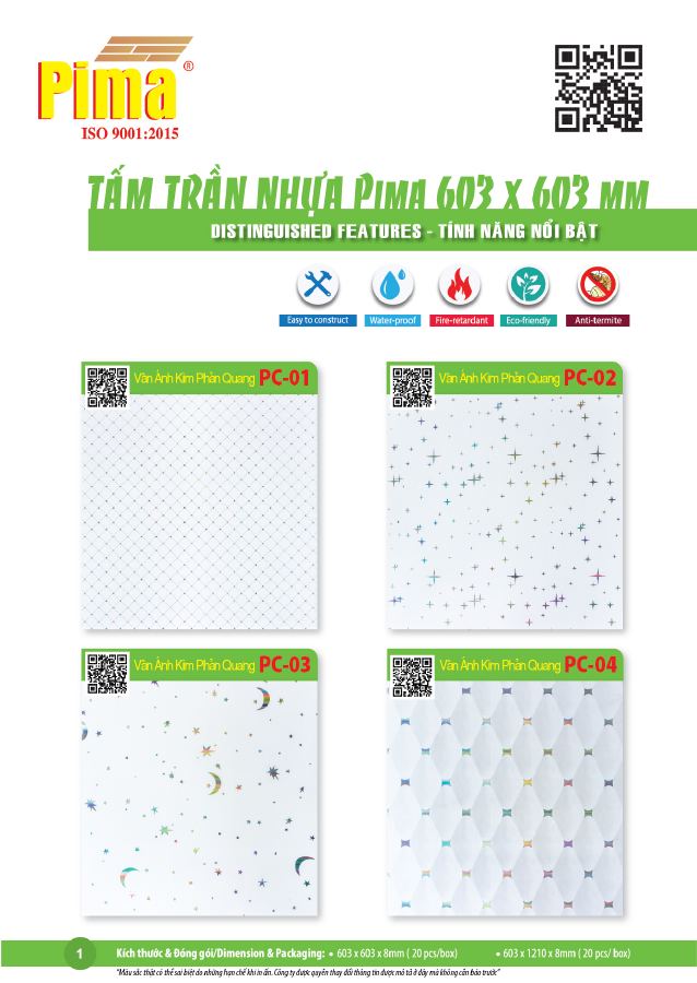 Bìa Catalogue Tấm trần 2D