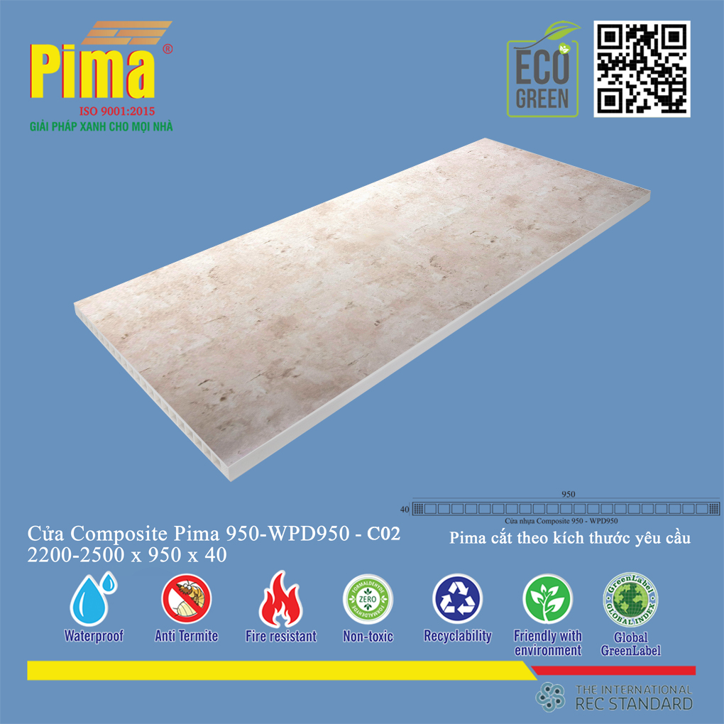 Phôi Cánh Cửa Composite PIMA 950*2200- C02