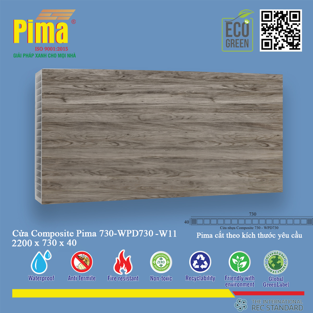Phôi Cánh Cửa Composite PIMA 730- W11