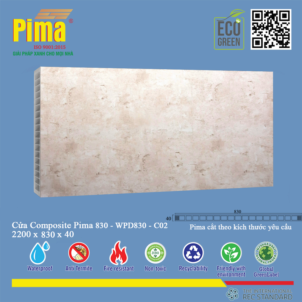 Phôi Cánh Cửa Composite PIMA 830*2200- C02