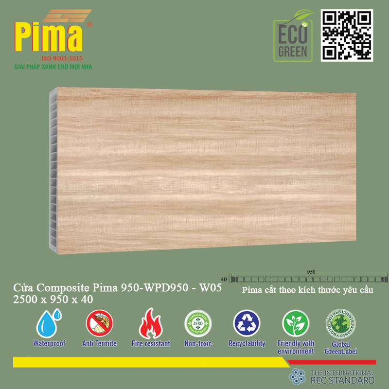 Phôi Cánh Cửa Composite PIMA 950*2500- W05