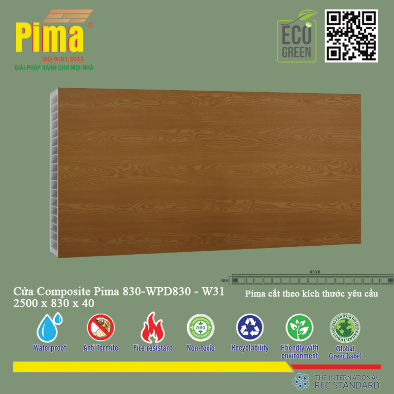 Phôi Cánh Cửa Composite PIMA 830*2500- W31