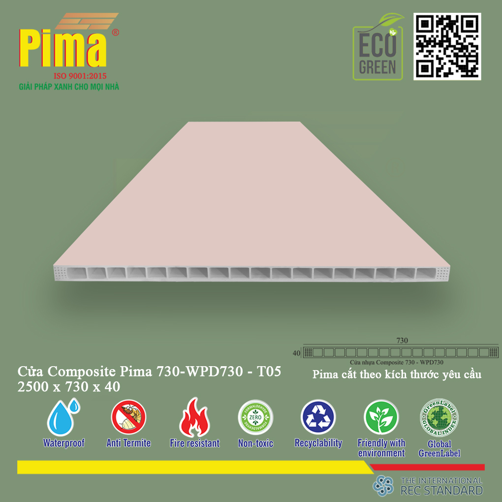 Phôi Cánh Cửa Composite PIMA 730*2500- T05
