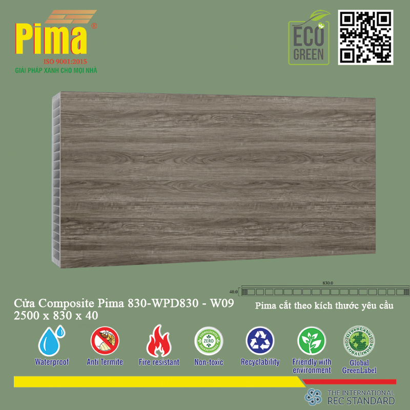 Phôi Cánh Cửa Composite PIMA 830*2500- W09