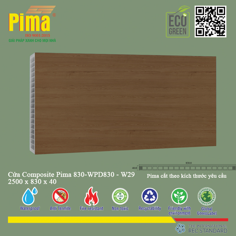 Phôi Cánh Cửa Composite PIMA 830*2500- W29