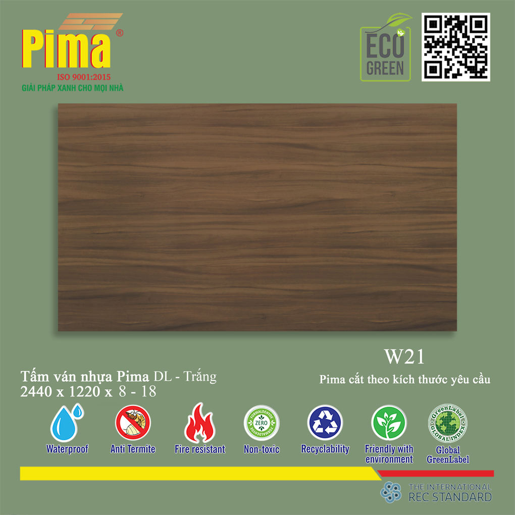 Tấm Ván Nhựa PIMA DL Trắng-W21