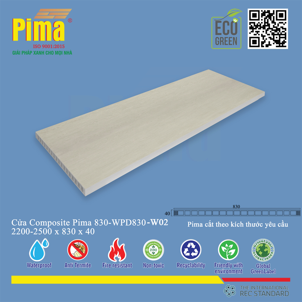Phôi Cánh Cửa Composite PIMA 830*2200- W02