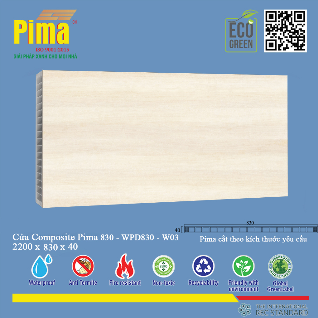Phôi Cánh Cửa Composite PIMA 830*2200- W03