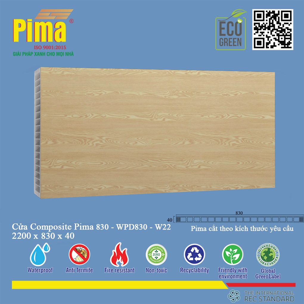 Phôi Cánh Cửa Composite PIMA 830*2200- W22