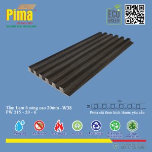 Tấm Lam 6 Sóng Pima cao 20mm- W38