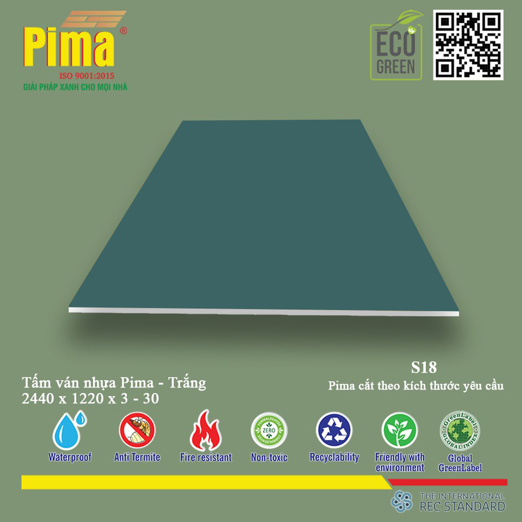 Tấm Ván nhựa Pima Trắng- S18