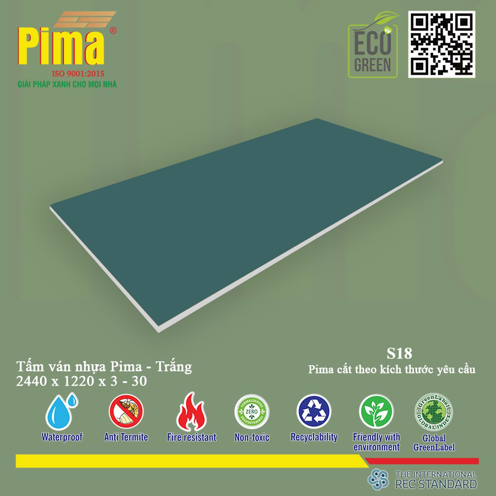 Tấm Ván nhựa Pima Trắng- S18