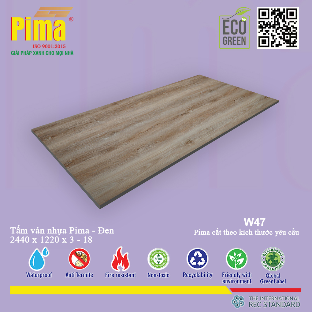 Tấm Ván Nhựa Pima đen- W47