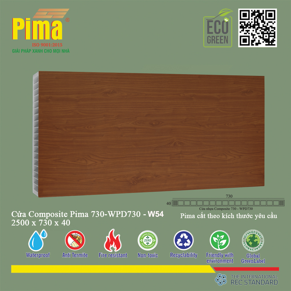 Phôi Cánh Cửa Composite PIMA 730*2500- W54